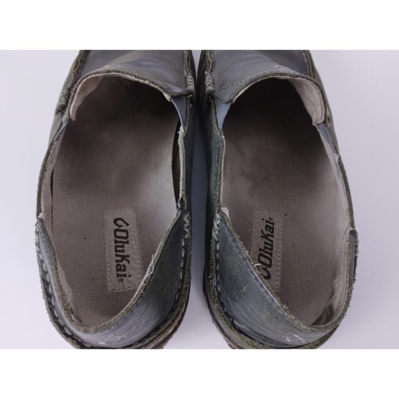 Olukai Moloa Dark Brown Leather Slip On Shoe Mens Size US 9 EUR 42 - Picture 7 of 9